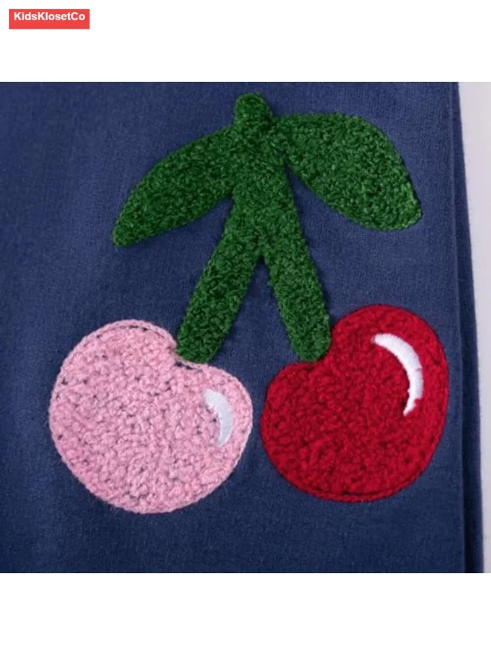 Girls Cotton Knit Cherry Dress Long Sleeve A-Line